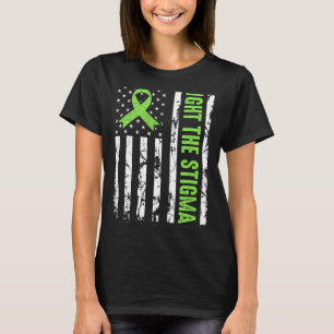 Health Ribbon USA Flag Wij Draag Groene Geestelijk T-shirt