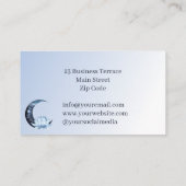 Health Spa Blue Lotus Flower Moon Visitekaartje (Achterkant)
