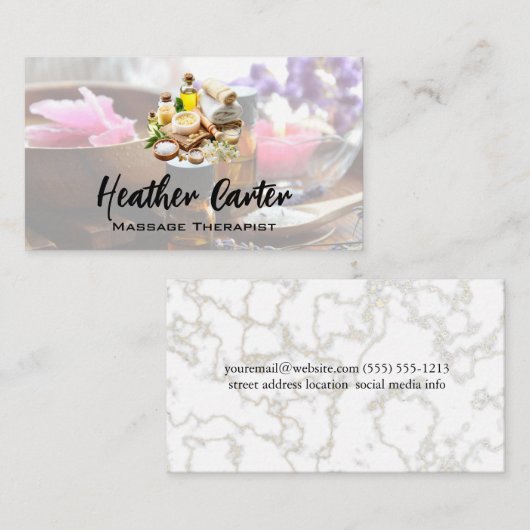 Health Spa oliën en zouten Visitekaartje (Voorkant / Achterkant)