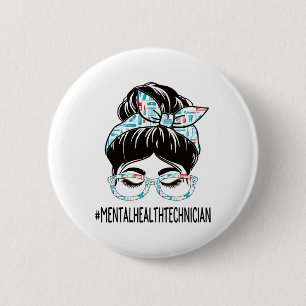 Health Technician Week Waardering Vrouwen Messy Bu Ronde Button 5,7 Cm