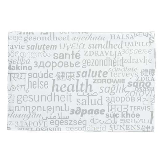 Health Text Pillow Case Multlanguage - Custom Kussensloop (Achterkant)