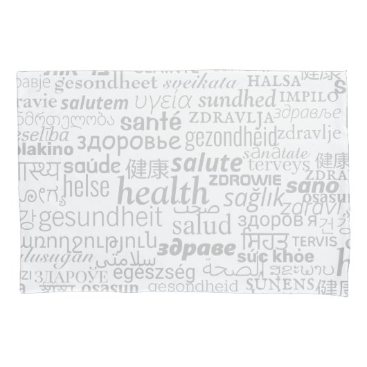 Health Text Pillow Case Multlanguage - Custom Kussensloop (Voorkant)