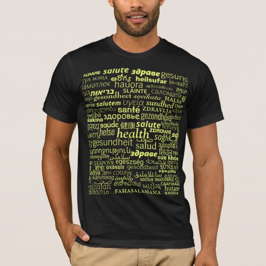 Health Text T-shirt Kies een kleur (Voorkant)