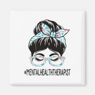Health Therapist Week Waardering Vrouwen Messy Bun Magneet