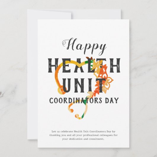 Health Unit Coordinator Appreciation Gift Aangepas Feestdagenkaart (Voorkant)