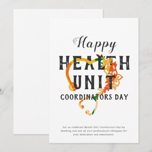 Health Unit Coordinator Appreciation Gift Aangepas Feestdagenkaart (Voorkant / Achterkant)