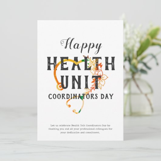 Health Unit Coordinator Appreciation Gift Aangepas Feestdagenkaart (Staand voorkant)