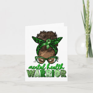 Health Warrior Awareness Maand Messy Bun Zwart Wom Kaart