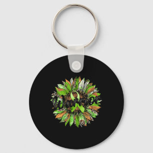 Health Warrior Leopard Zonnebloem Groen Lint Retr Sleutelhanger