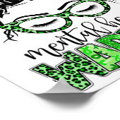 Health Warrior Messy Bun Vrouw Neurodiversiteit Em Poster (Hoek)