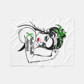 Health Warrior Rosie De Riveter Pin Up Fleece Deken (Voorkant (Horizontaal))