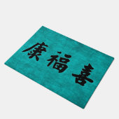 Health Wealth and Harmony Blessing in het Chinees Deurmat (Schuin)
