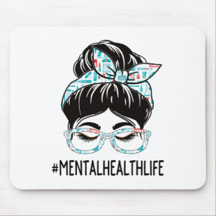 Health Week Appreciation Day Vrouwen Messy Bun voo Muismat