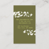 Health Wellness White Silvery Ginkgo Tree Monogram Visitekaartje (Achterkant)