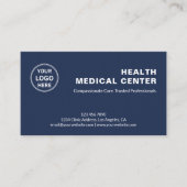 Healthcare Clinic Doctor Navy Blue Professional  Afsprakenkaartje (Voorkant)