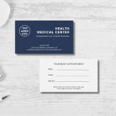 Healthcare Clinic Doctor Navy Blue Professional  Afsprakenkaartje