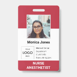 Healthcare Employee Photo ID Red Badge