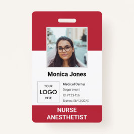 Healthcare Employee Photo ID Red Badge
