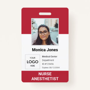 Healthcare Employee Photo ID Red Badge
