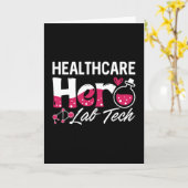 Healthcare Hero Lab Tech Laboratory Technicia Kaart (Gele Bloem)