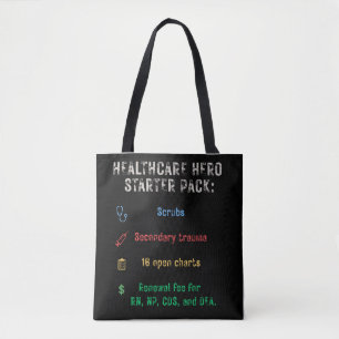Healthcare Hero Starter Pack - Funny Nurse Canvas Tote Bag