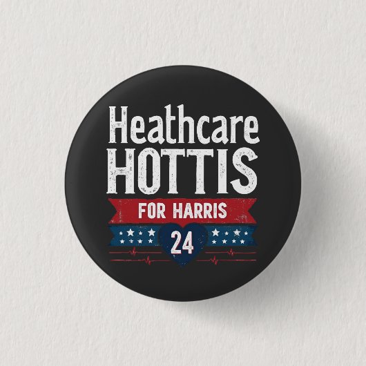 HealthCare Hotties voor Harris 24 Kamala Walz Nurs Ronde Button 3,2 Cm (Voorkant)