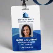 Healthcare Medical Logo Blue DNA Photo Nurse ID Badge