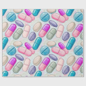 Healthcare & Pharmacy Pink Grey Paarse Capsule Cadeaupapier (Vlak)