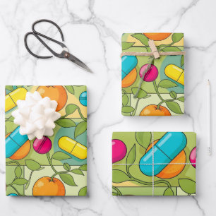 Healthcare & Pharmacy Sinaasappels en wijnstokken Inpakpapier Vel