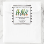 Healthcare plant Care Bloom Carer Referral Cactus Vierkante Sticker (Tas)