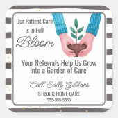 Healthcare plant Care in Bloom Carer Referral Vierkante Sticker (Voorkant)