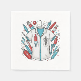 Healthcare Themed Napkins - Syringe & Vial Servet