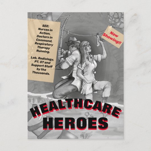 HEALTHCARE-WERKER, HEROES by Slipperywindow Briefkaart (Voorkant)