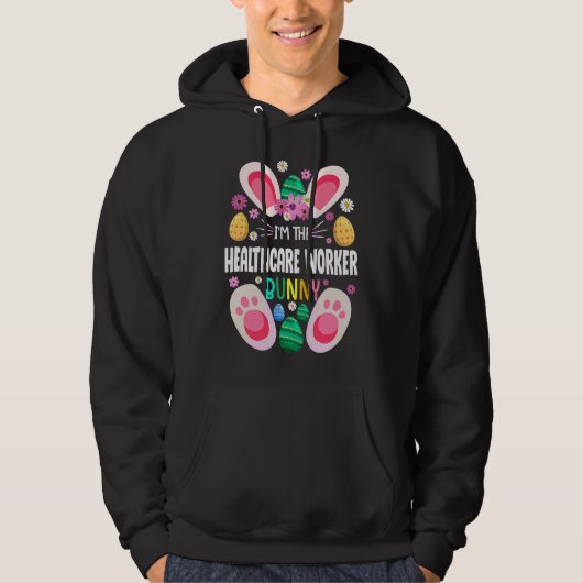 Healthcare Worker Teacher Bunny Easter Day Rabbit  Hoodie (Voorkant)