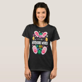 Healthcare Worker Teacher Bunny Easter Day Rabbit  T-shirt (Voorkant volledig)