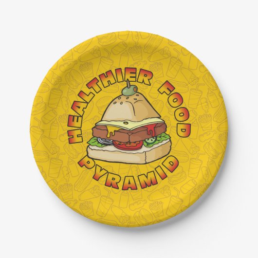 Healthier Food Pyramide Papieren Bordje (Voorkant)