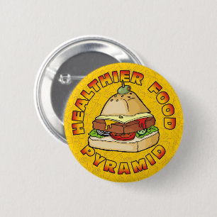 Healthier Food Pyramide Ronde Button 5,7 Cm