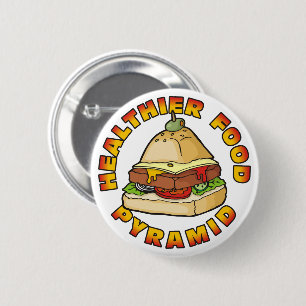 Healthier Food Pyramide Ronde Button 5,7 Cm