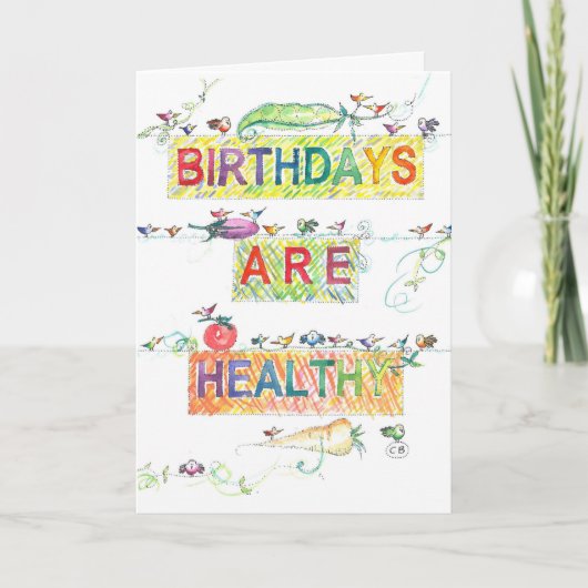 "Healthy" Birthday Card Kaart (Voorkant)