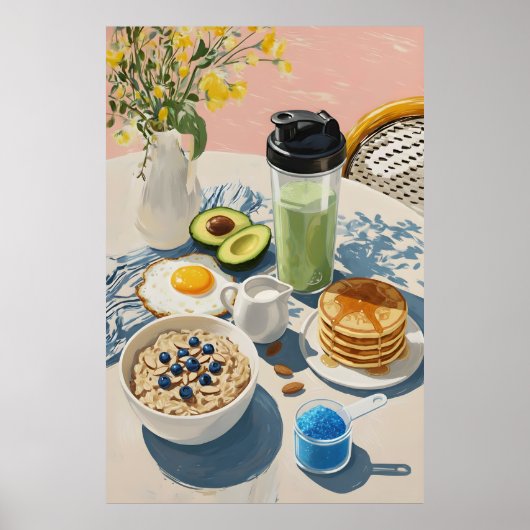 Healthy Breakfast gym Food Kitchen Pancakes Cozy Poster (Voorkant)