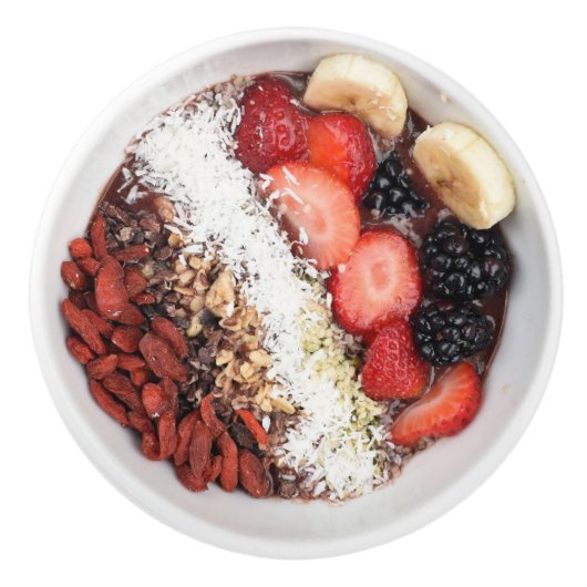 Healthy Breakfast Red Berry Fruit Bowl Keramische Knop (Voorkant)