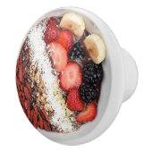 Healthy Breakfast Red Berry Fruit Bowl Keramische Knop (Rechts)