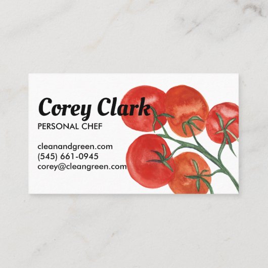 Healthy Chef Nutritionist Tomaten Waterverf Kortingskaartje (Achterkant)