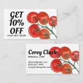 Healthy Chef Nutritionist Tomaten Waterverf Kortingskaartje (Voorkant / Achterkant)