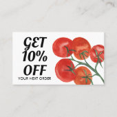 Healthy Chef Nutritionist Tomaten Waterverf Kortingskaartje (Voorkant)