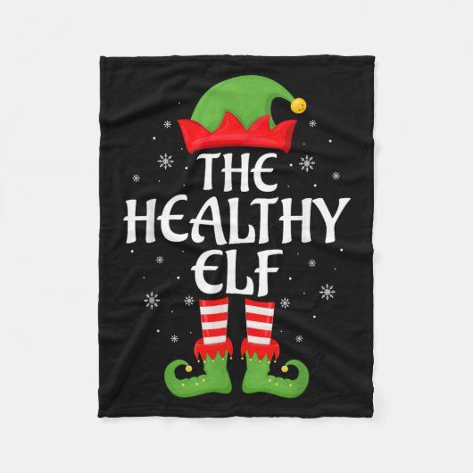 Healthy Elf Xmas Family Matching Elf Squad Christm Fleece Deken (Voorkant)