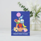 Healthy Food Pyramid Grappige cartoon Illustratie Briefkaart (Staand voorkant)