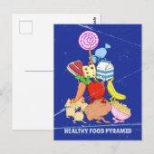 Healthy Food Pyramid Grappige cartoon Illustratie Briefkaart (Voorkant / Achterkant)