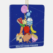 Healthy Food Pyramid Grappige cartoon Illustratie Keramisch Ornament (Rechts)