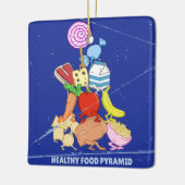 Healthy Food Pyramid Grappige cartoon Illustratie Keramisch Ornament (Links)
